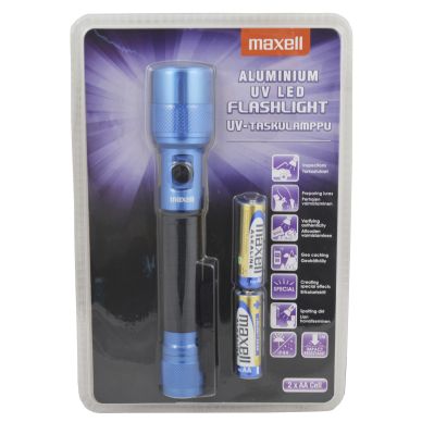 MAXELL alt Maxell alumiinitaskulamppu UV-LEDillä