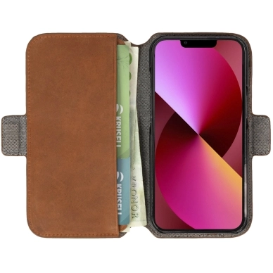 Krusell alt Krusell Leather Wallet iPhone 13, konjakki