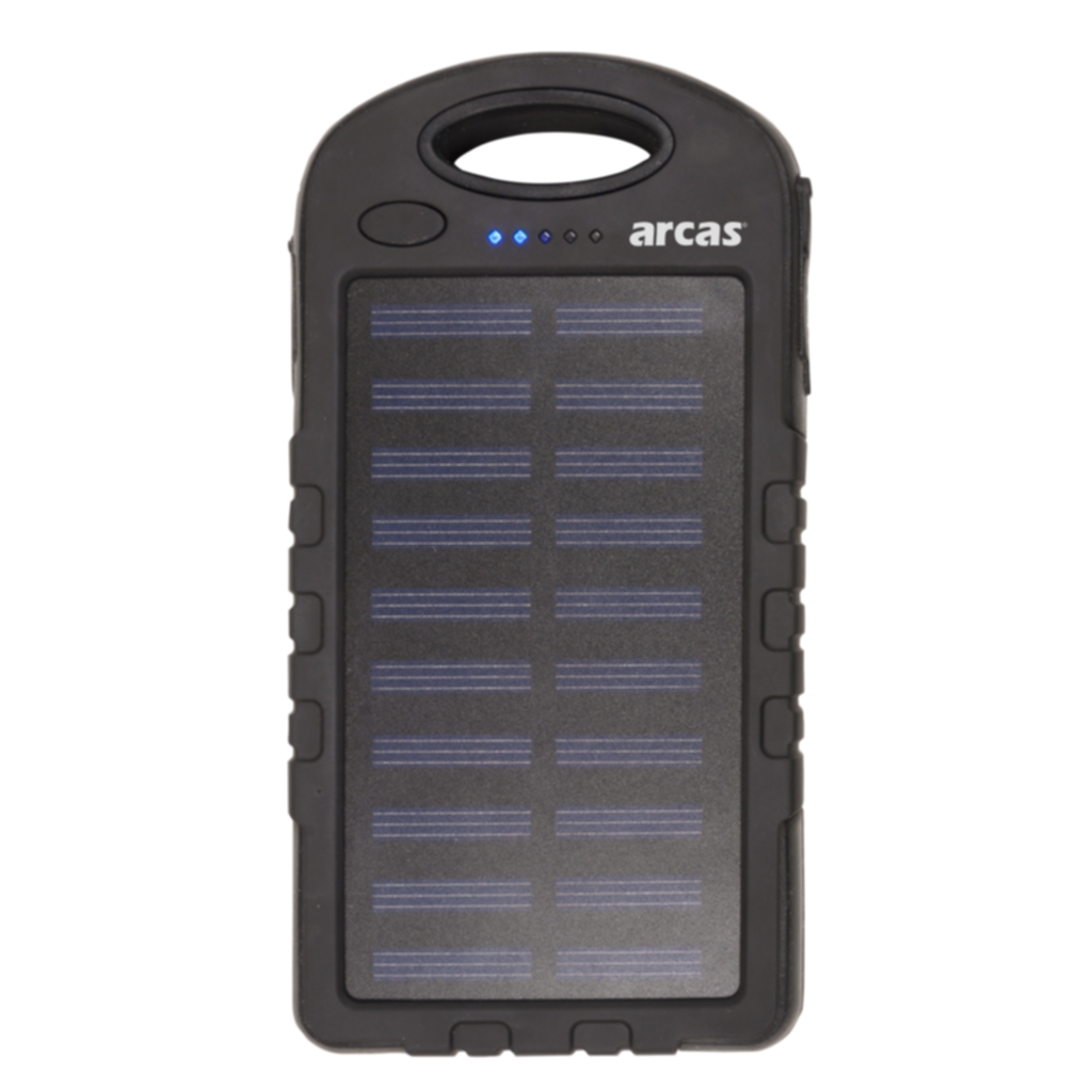 Powerbank med solceller och ficklampa 6000 mAh