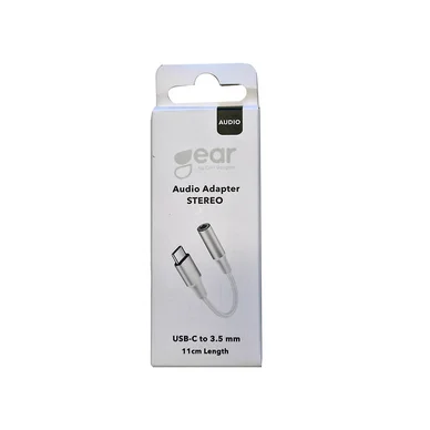 Gear Adapter Audio USB-C till 3,5 mm Stereo Vit Gear Adapter Audio USB-C till 3,5 mm Stereo Vit