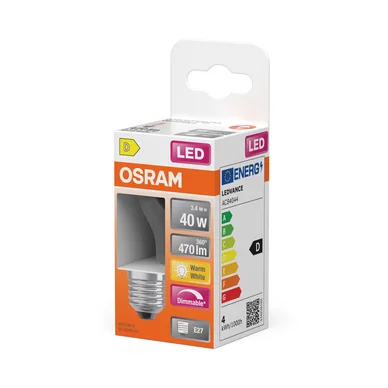 OSRAM LED Kugle 40 Dæmpbar Klar 3,4W 827 E27 4099854443947 Modsvarer: N/A