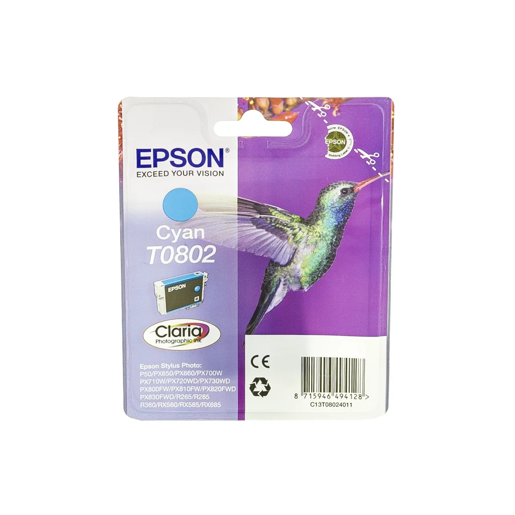 Epson T0802 Bläckpatron Cyan