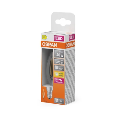 OSRAM LED Krone Bøjet 40 Dæmpbar Klar 3,4W 827 E14 4099854443817 Modsvarer: N/A