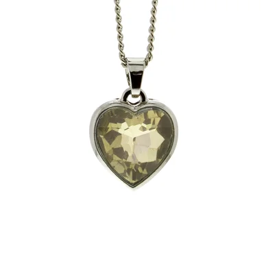 Halsband med hjärtformad kristall