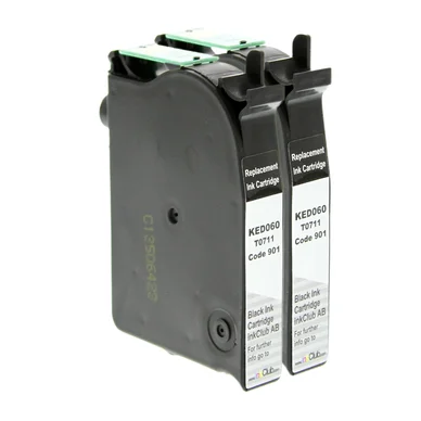 inkClub Blækpatron sort, 2 stk pakning KED060-2 Modsvarer: T0711