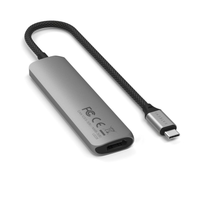Satechi 4-i-1 USB-C Slim Multiport Adapter 4K - rymdgrå