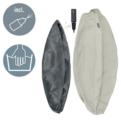 Leitz Ergo Active Balanseball med stoppfunksjon 65cm Lysgrå