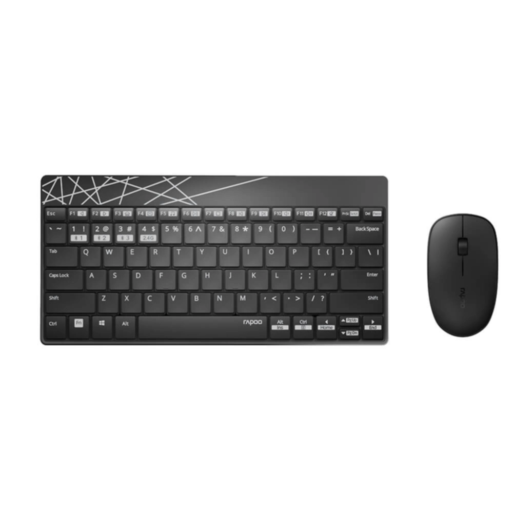 Rapoo RAPOO Keyboard/Mus Sett 8000M Multi-Mode Trådløs Svart Tastatur,Datamus,Elektronikk