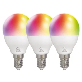 Smart Home RGB-pærer E14 G45, 5W, mini globe, 3-pak