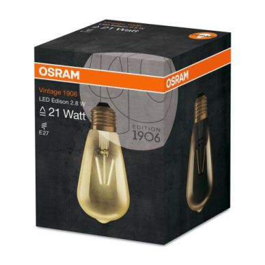 OSRAM alt LED-lamppu E27 2,5W 2500K 225 lumen Osram vintage 1906