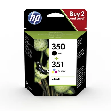 HP 350 svart / HP 351 trefärgsbläckpatron, original, 2-pack