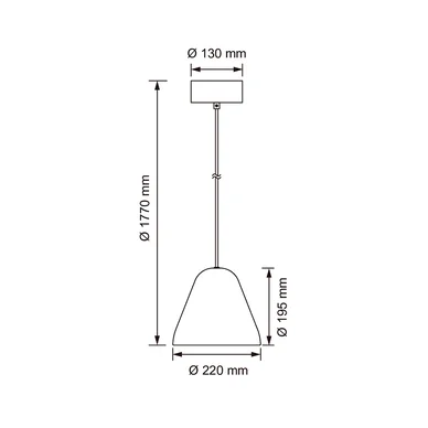 Enna Loftslampe med diffusor, E27 Messing 22cm