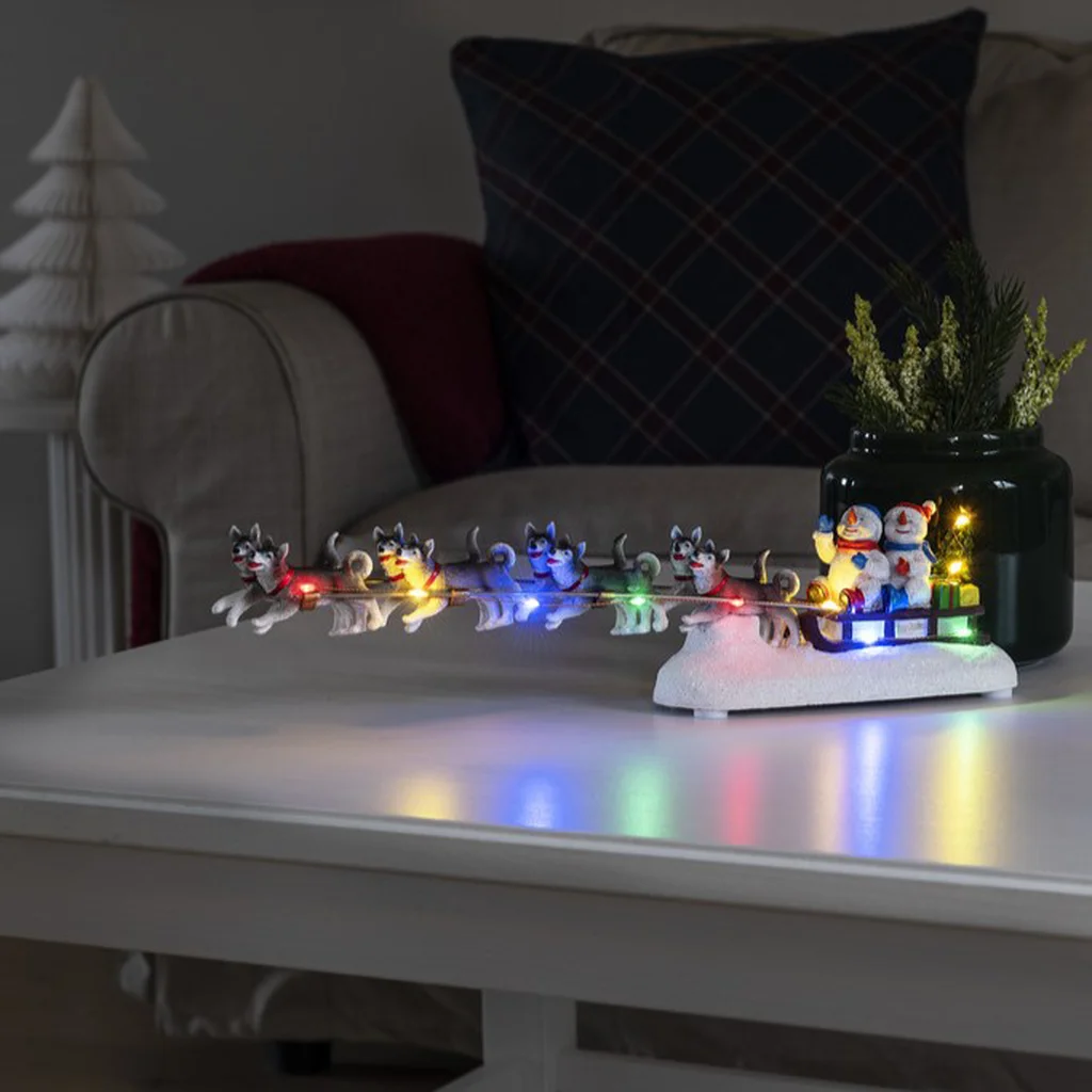 Konstsmide Snögubbar med hundar LED 2xAAA