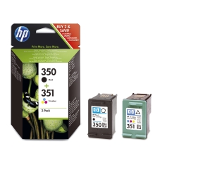 HP 350/351 originele zwarte/drie-kleuren inktcartridges