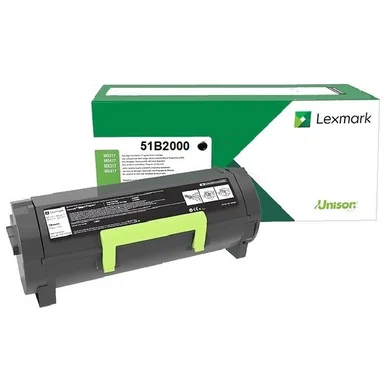 Lexmark Tonerkassette sort 2.500 sider return 51B2000 Modsvarer: N/A billede