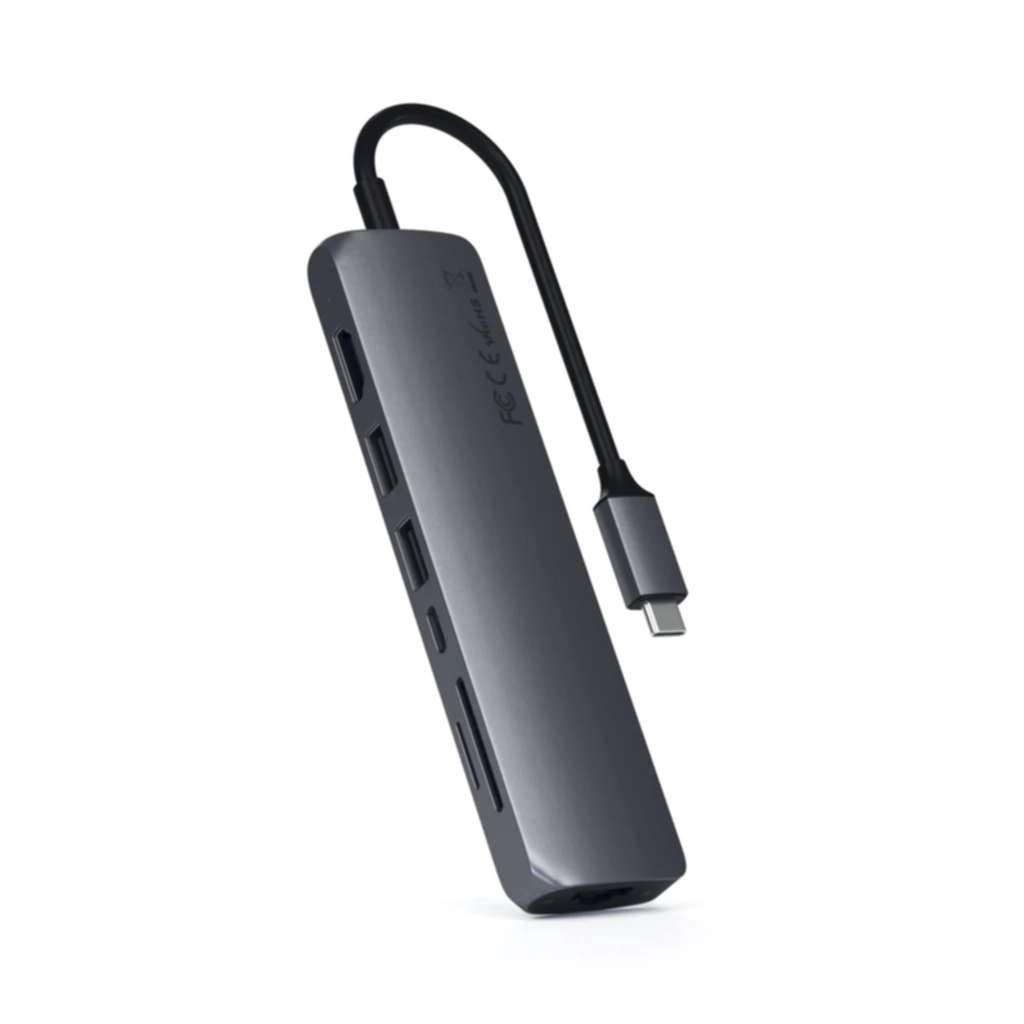 Satechi Slank USB-C MultiPort-adapter, Space Grey USB-hub,Elektronikk