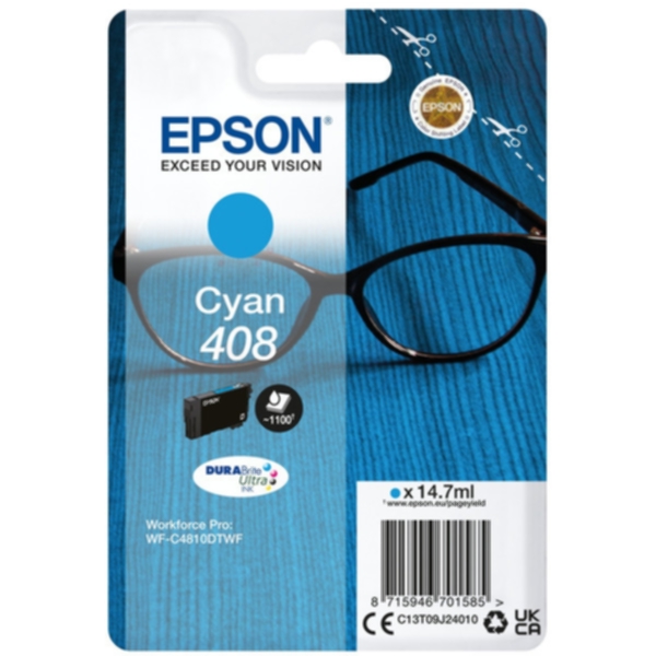 Epson Blekkpatron cyan, 1.100 sider T09J2 Tilsvarer: N/A