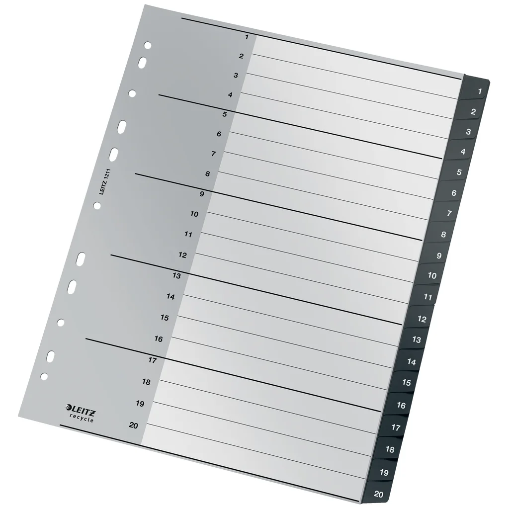 Leitz Recycle Register, PP, extra bred, 1-20 A4