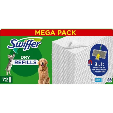 Swiffer Swiffer Sweeper Pet Gulvrengøringsklude refill 72-pack 8700216677578 Modsvarer: N/A billede