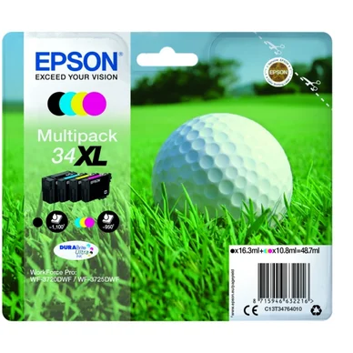 Epson Epson 34XL Mustepatruuna Multipack BK/C/M/Y T3476 Vastaa: N/A