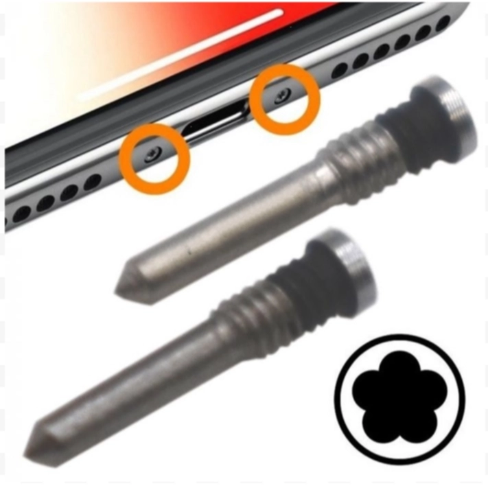 Pentalobe bottenskruvar för iPhone XR, silver