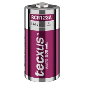Tecxus-batteri RCR123 genopladeligt