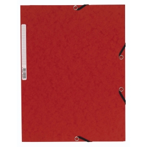 Chemise avec élastique carton A4 rouge 3-rabat, 10 pcs