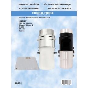 Dammsugarpåsar 30L, syntetfiber, 3 st.