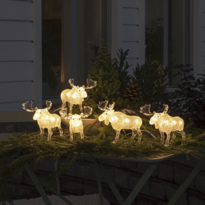 Konstsmide Älgar Juldekoration i akryl 5st 40 LED
