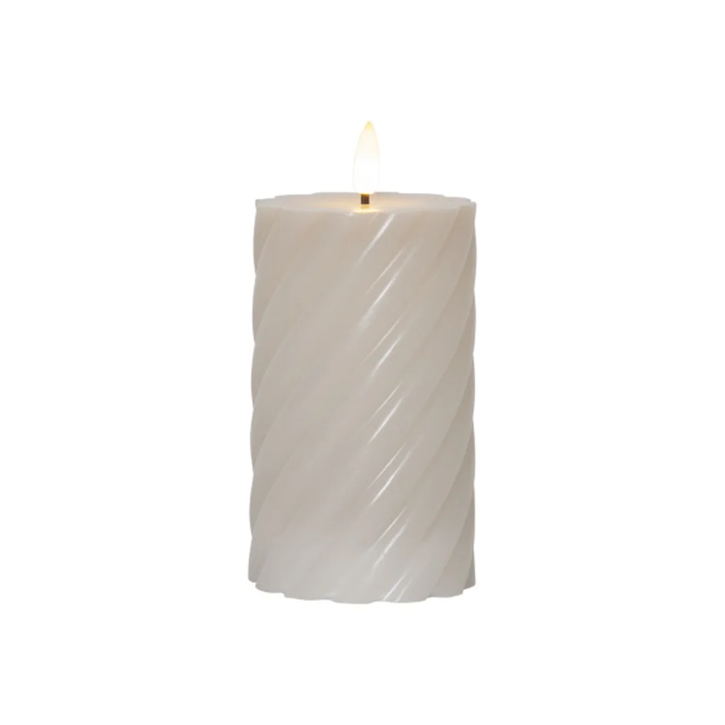 Star Trading beige blockljus Flamme Swirl