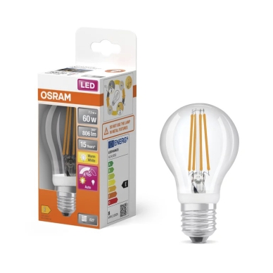 OSRAM alt E27 LED lamppu liiketunnistimella 7,3W/827 806 lumenia