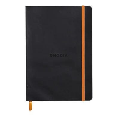 Rhodiarama anteckningsbok A5, soft cover svart linjerad
