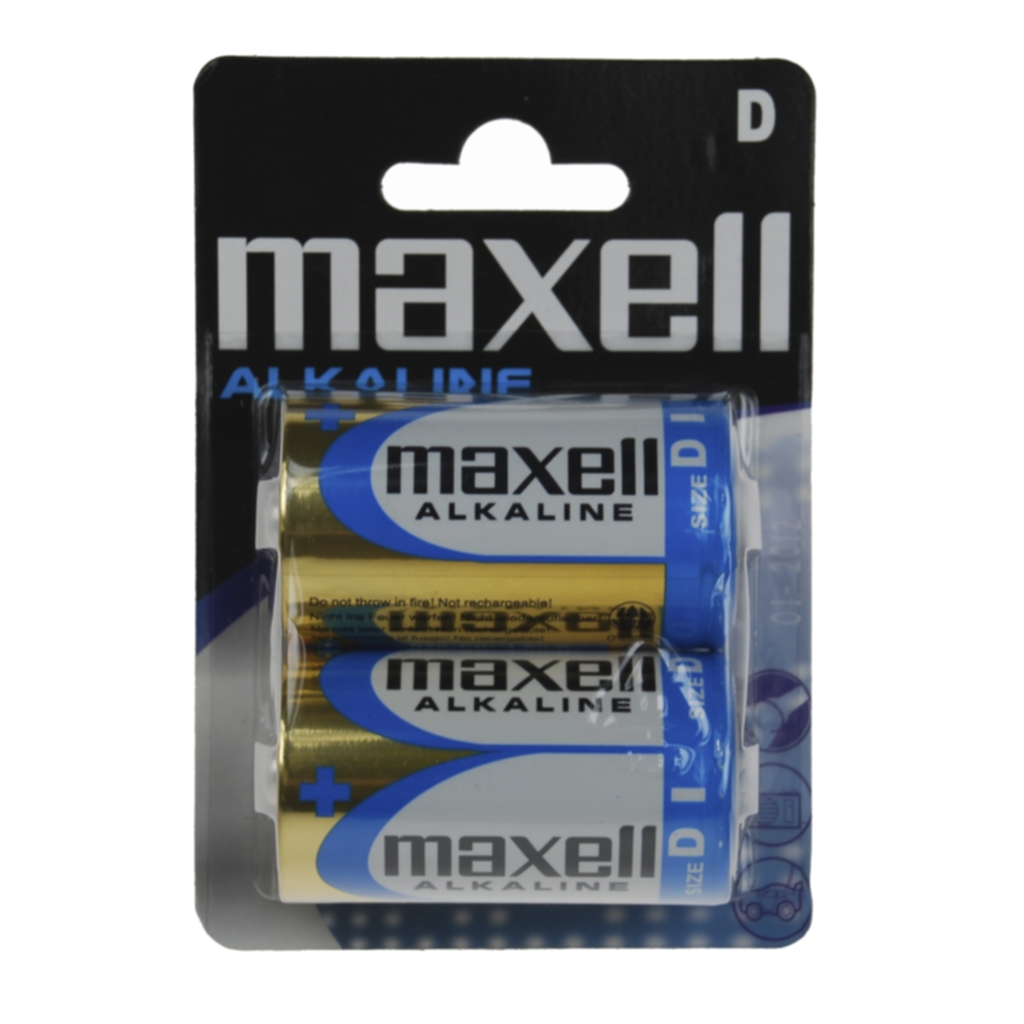 MAXELL Maxell Batterier LR-20, D Alkaliske 2-pakk