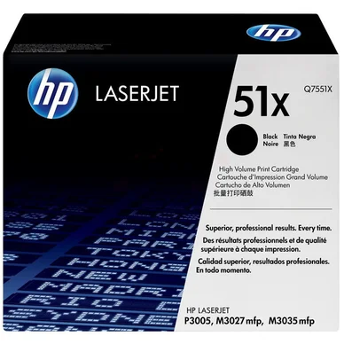HP HP 51X Värikasetti musta Q7551X Vastaa: N/A