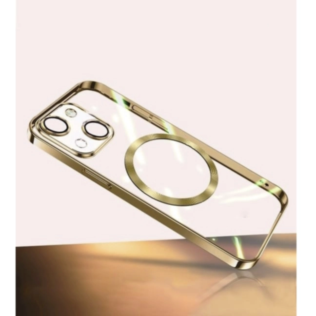 Turtos Mobildeksel MagSafe Transparent iPhone 15, Gold Mobiltelefontillbehör,Mobildeksel og futteral iPhone,Elektronikk