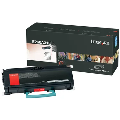 Lexmark Tonerkassette sort 3.500 sider E260A31E Modsvarer: N/A billede