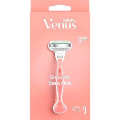Gillette Gillette Venus Smooth Sensitive Rasiermesser-Set + 2 klingen