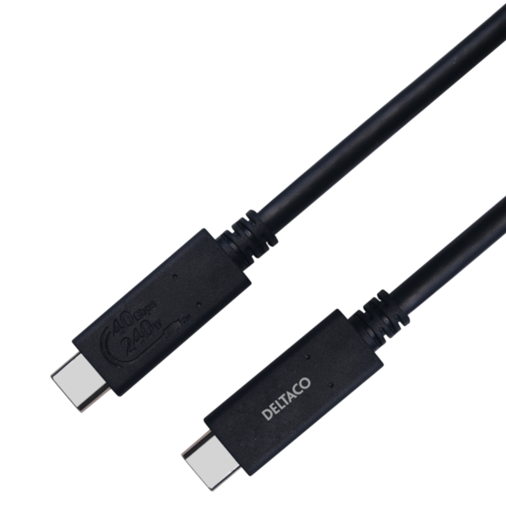 USB4 gen3, USB-C - USB-C, 5A EPR, svart, 0,8m