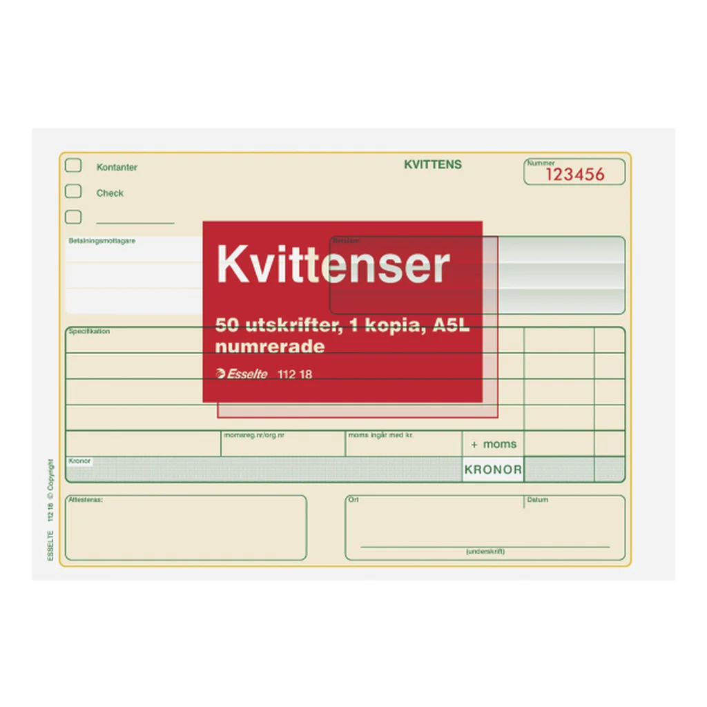 Kvittens A5L 2x50 numrerade.fl.karbon