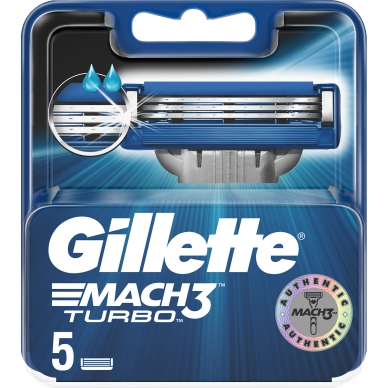 Gillette Gillette Mach3 Turbo 5 stk. Barberblade 7702018882038 Modsvarer: N/A