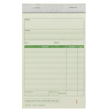 Blankett kassanot.A6 2x50 st fl.karb&nbsp;