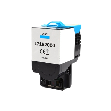 WL Tonerkassette, erstatter Lexmark 71B20C0 Cyan L71B20C0 Modsvarer: 71B20C0
