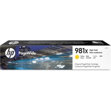 HP HP 981X Druckerpatrone gelb passend für: PageWide Enterprise Color 550 Series;PageWide Enterprise Color 556 dn;PageWide Enterprise Color 556 xh;PageWide Enterprise Color Flow MFP 580 Series;PageWide Enterprise Color Flow MFP 586 dn;PageWide Enterprise Color Flow MFP 586 f;PageWide Enterprise Color Flow MFP 586 z;PageWide Managed Color Flow MFP E 58650 dn;PageWide Managed Color Flow MFP E 58650 z