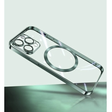 Turtos alt Mobilcover MagSafe Transparent iPhone 15 Pro Max, Green