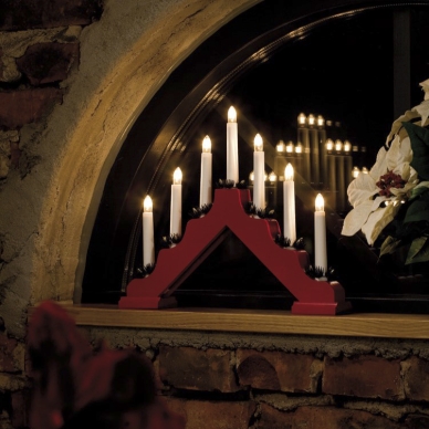 Konstsmide Konstsmide Sähkökynttelikkö Punainen puu 7 kynttilää 30cm 2262-510 Vastaa: N/A