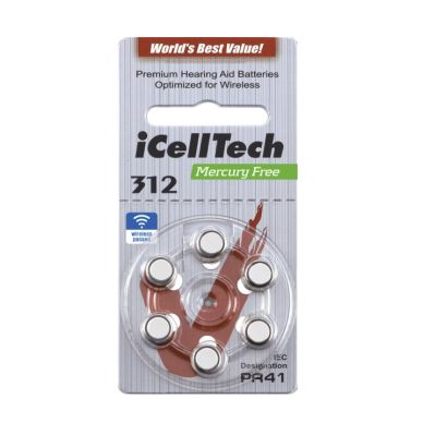 iCellTech alt iCellTech PR41/ZA312/D312/V312 Hörapparatsbatteri