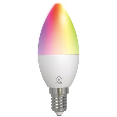 Deltaco Smart - LED light bulb - shape: C37 - E14 - 4.9 W - RGB/white light - 2700-6500 K - white