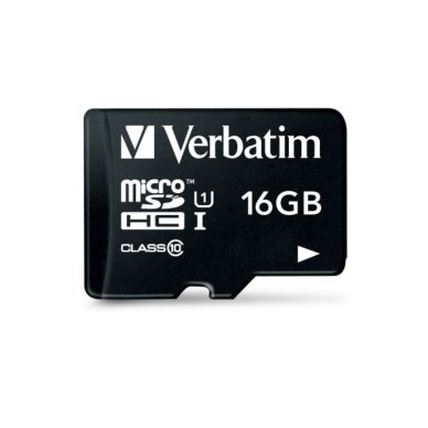 VERBATIM alt Verbatim 16GB MicroSDHC Hukommelseskort m. adapter, Class 10