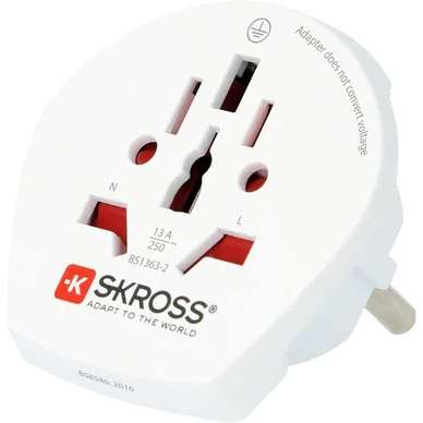SKROSS Skross World to Europe travel adapter - Bulk (white) 7640326820598 Modsvarer: N/A