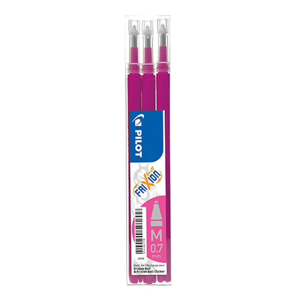 Refill 3-pack FriXion Raderbart bläck 0,7 rosa